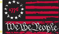 Betsy Ross We The People 1776  Black_Red Flag 3'x5'