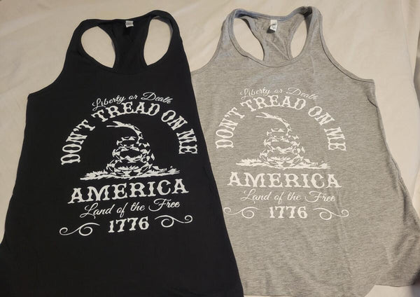 Liberty or Death Don't Tread On Me Ladies Tank Tops