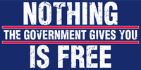 Nothing The Government Gives You Is Free - Bumper Sticker