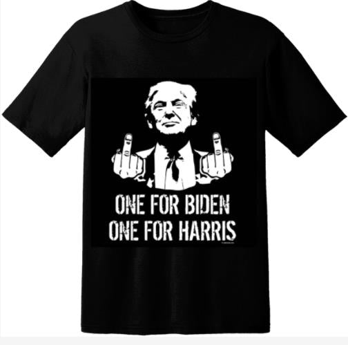 One For Biden One For Harris Short Sleeve T-Shirt - Black