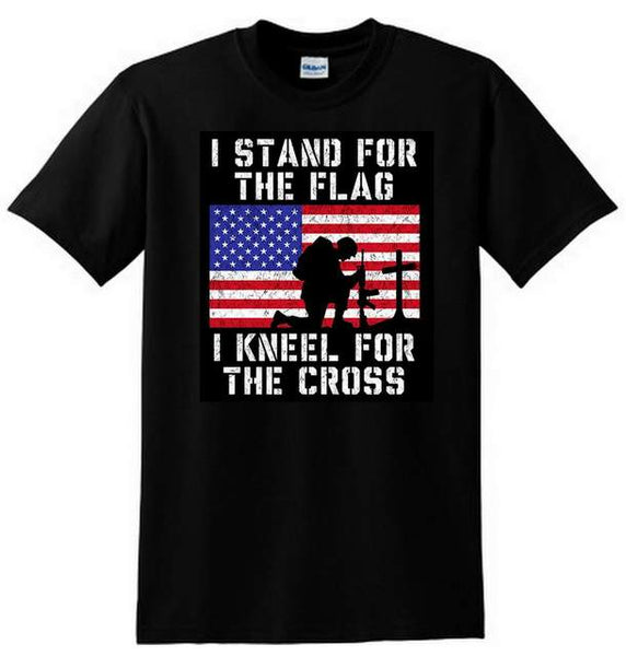 Stand For The Flag Kneel For The Cross T-Shirt - Black