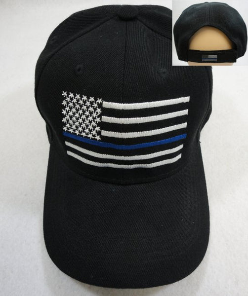 Thin Blue Line Black Baseball Hat