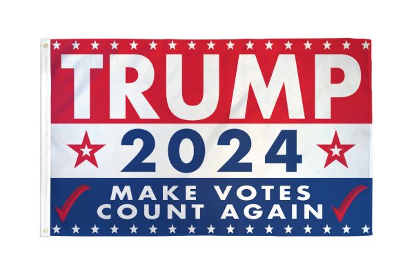 Trump 24 Make Votes Count 3'x5' Flag