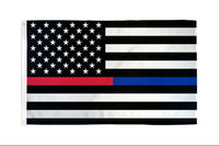 Thin Red/Blue Line USA Flag 3x5ft Poly